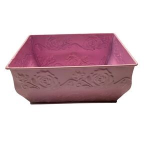 Vintage Original Light Pink Metal Matte Antelope Planter Window Box Art Pottery